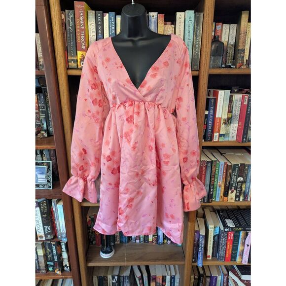 Revolve X House of Blythe Women's Size XS Watercolor Pink Fleura Mini Dress - Picture 1 of 6